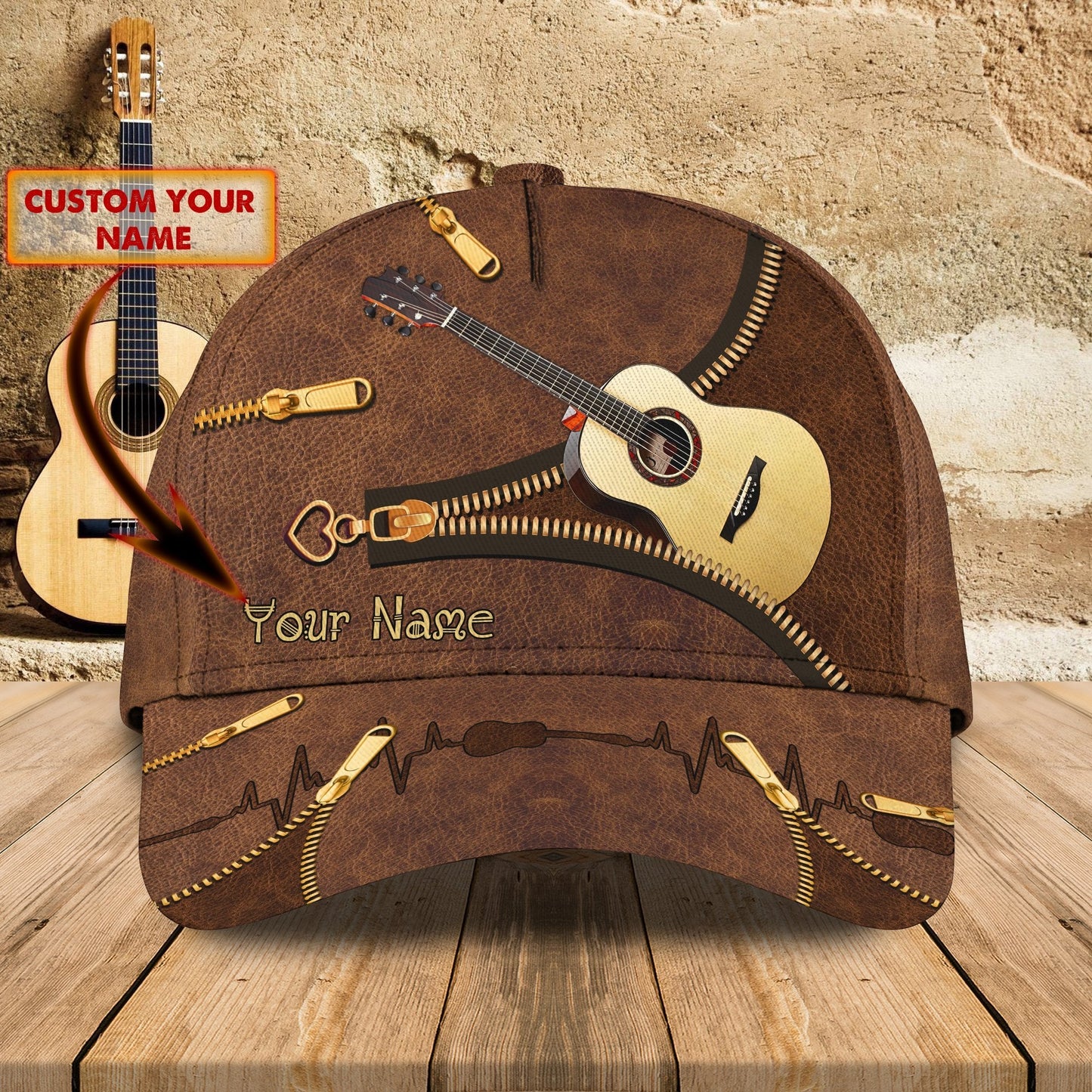 Personalized Guitar 3D Printed Cap