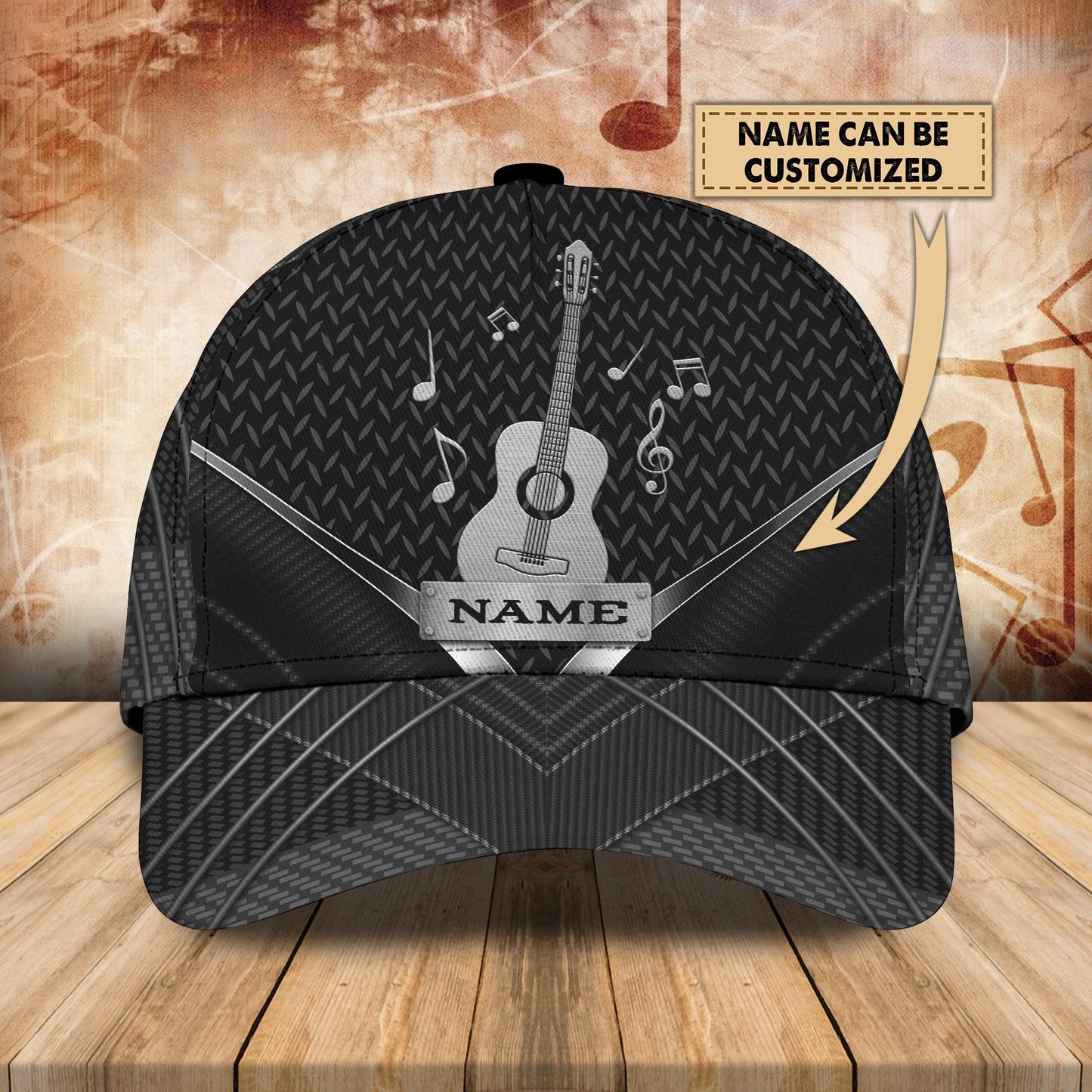 Personalized Guitar 3D Printed Cap