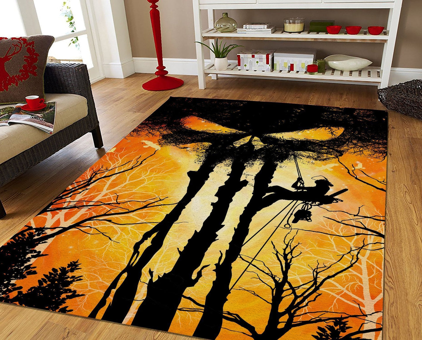 Logger Monster Tree Orange Rug