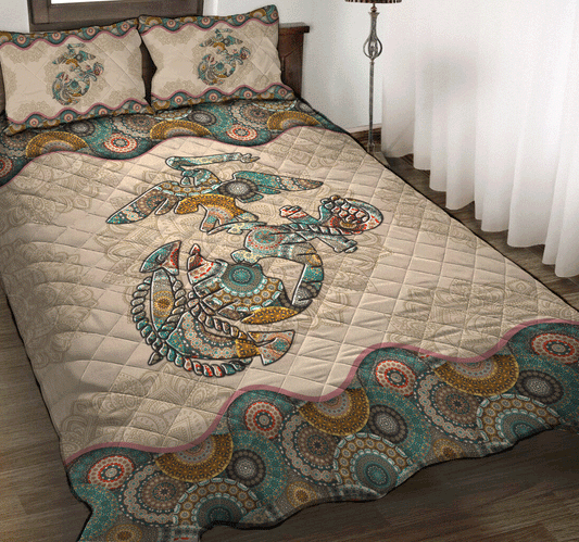 United States marine corps Vintage quilt bedding set Proud Military