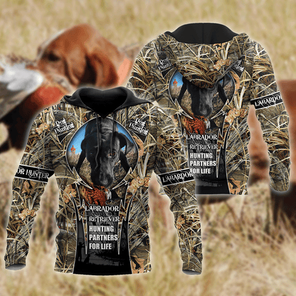 Hunting Labrador 3D Over Printed Unisex Deluxe Hoodie ML