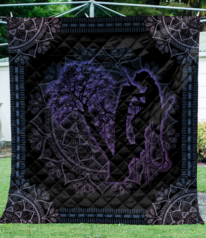 Premium All Over Printed Purple Mandala Arborist Logger Lumberjack Quilt MEI