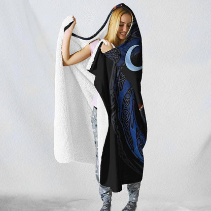 Fenrir Viking Wolf 3D Over Printed Hooded Blanket for Men and Women-ML