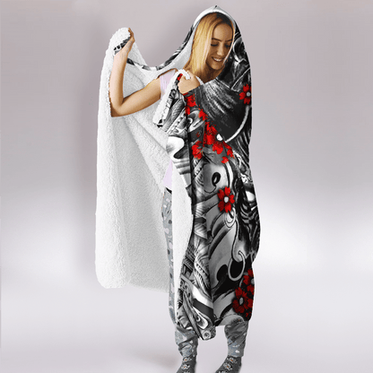 Japanese Tattoo 3D All Over Printed Unisex Hooded Blanket-ML