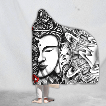 Japanese Tattoo 3D All Over Printed Unisex Hooded Blanket-ML