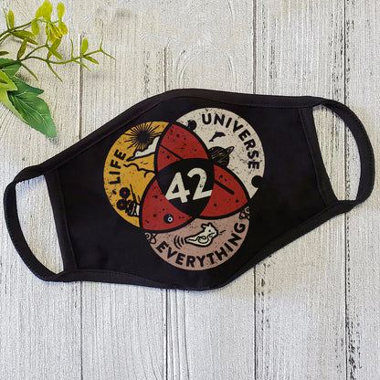 Life 42 Universe Face Mask - Science Quotes Face Mask DL