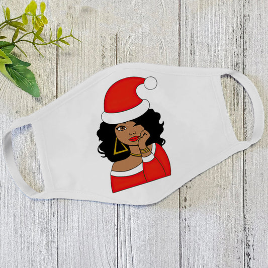 Melanin Black Girl  Face Mask White DL