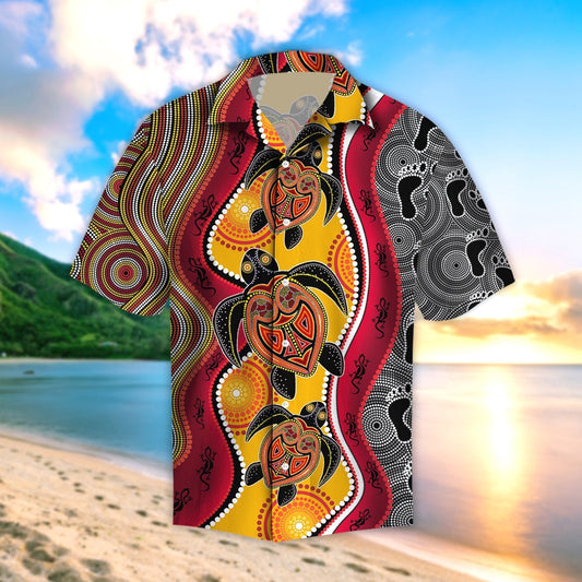 Aboriginal Turtles Map Australia Beach Shirt
