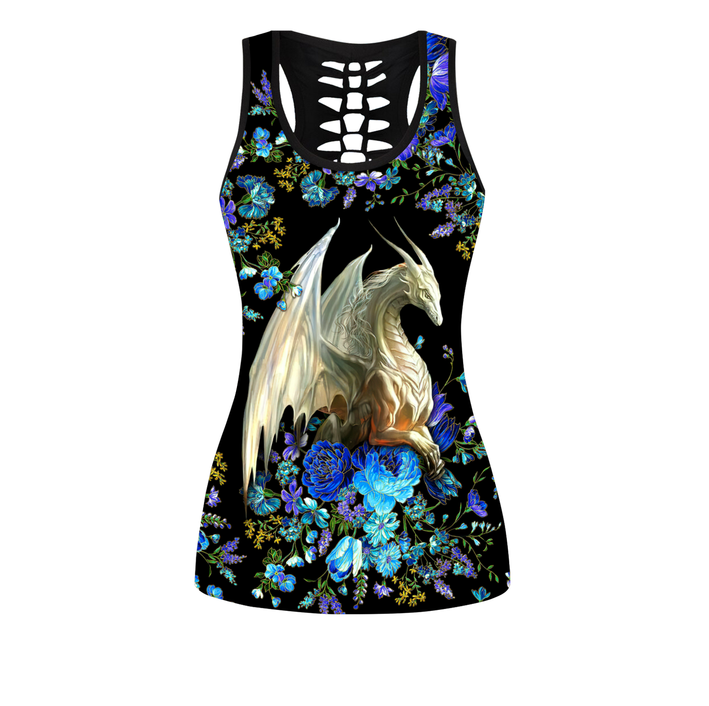 Flower Dragon Art Combo Tank + Legging Pi050403 - Amaze Style™-Apparel