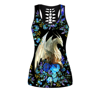 Flower Dragon Art Combo Tank + Legging Pi050403 - Amaze Style™-Apparel