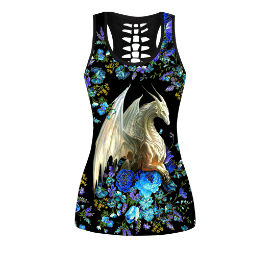 Flower Dragon Art Combo Tank + Legging Pi050403 - Amaze Style™-Apparel