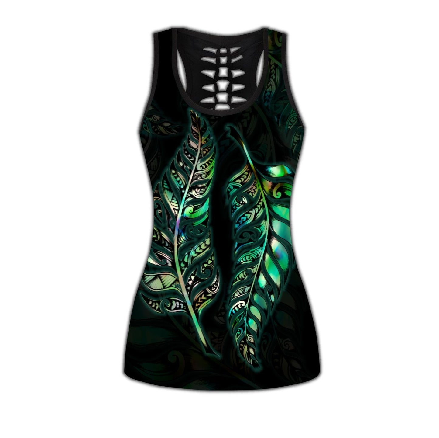 New zealand couple paua shell maori combo legging tanktop