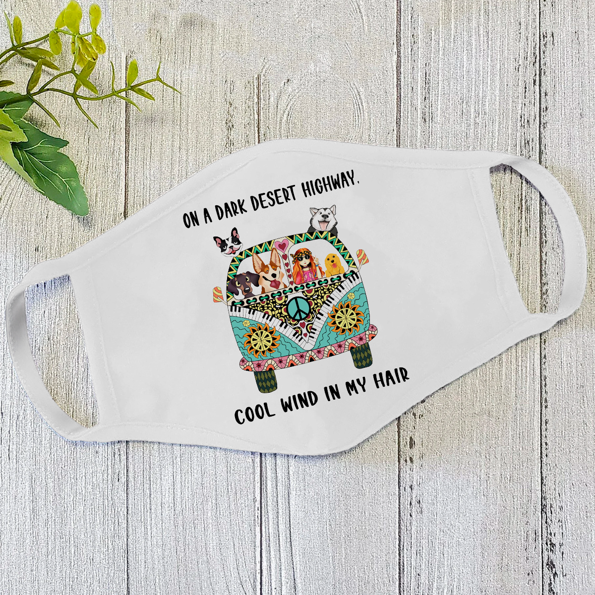 Dog Mom Hippie Car Face Mask DL