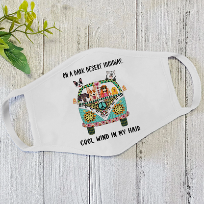 Dog Mom Hippie Car Face Mask DL