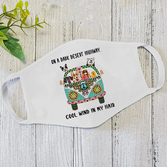 Dog Mom Hippie Car Face Mask DL