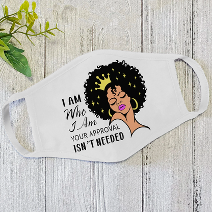 Black Queen Quotes Face Mask White DL