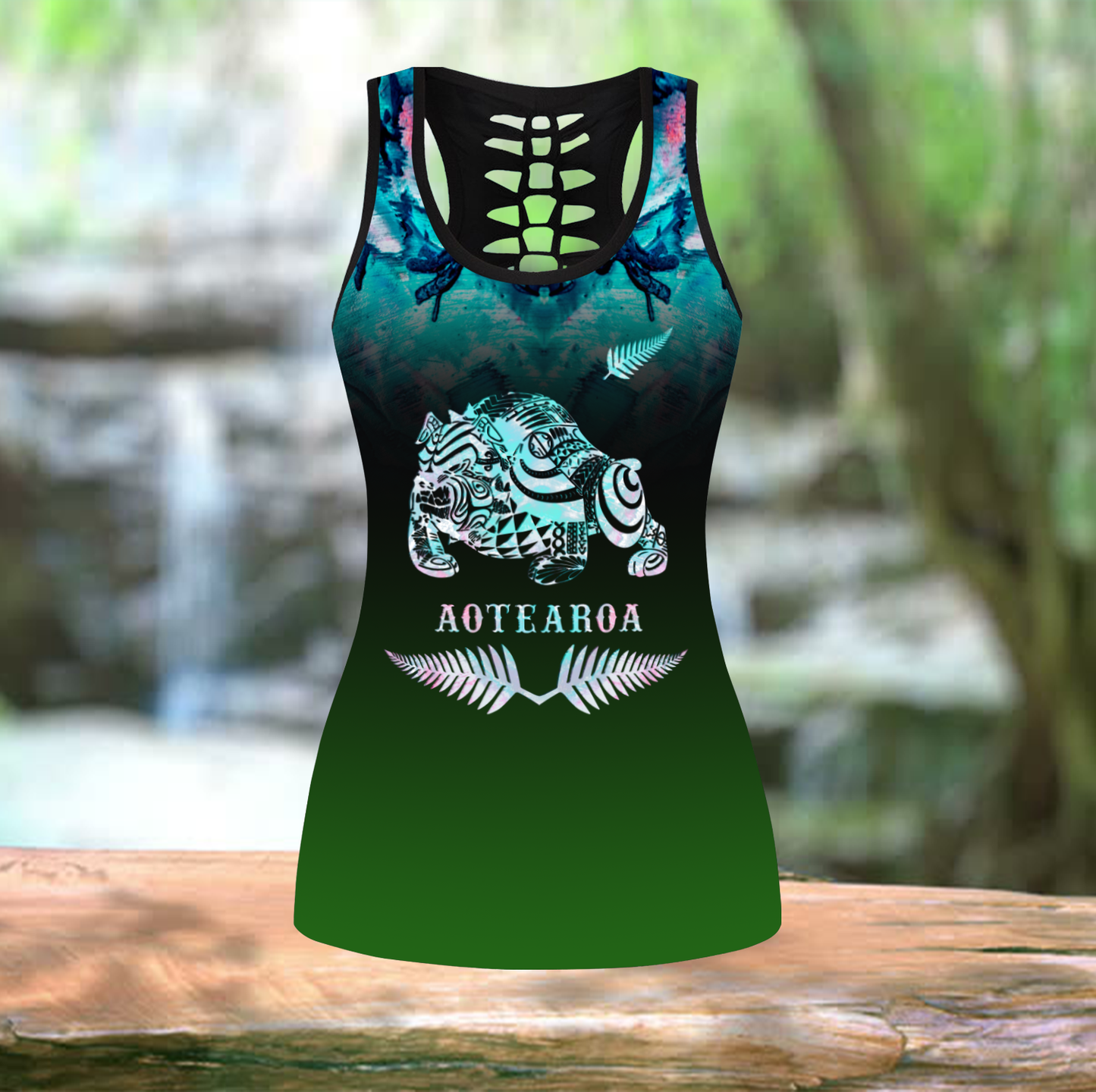 New zealand maori bulldog tank top & leggings outfit for women