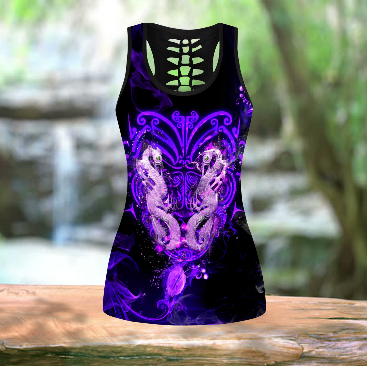 Maori moko manaia new zealand tank top & leggings outfit for women MH0407201