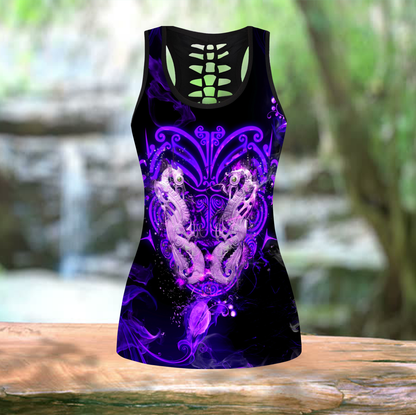 Maori moko manaia new zealand tank top & leggings outfit for women MH0407201