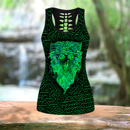 New zealand lion maori reggae tank top & leggings outfit for women