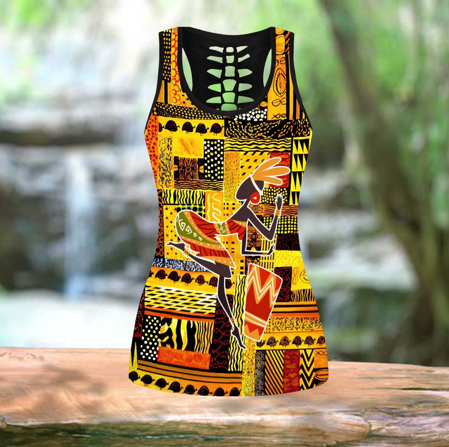 African Girl Dance Pattern Legging & Tank top
