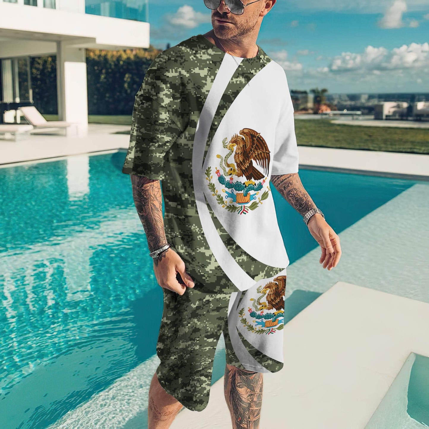 Mexico Combo T-shirt and Short 3D All Over Printed