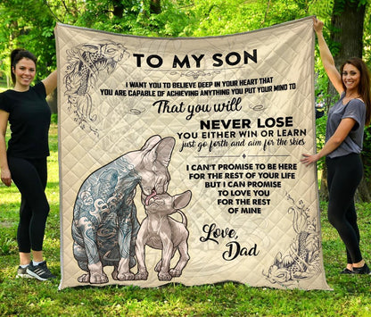 Tatoo Sphynx Dad And Son Couple Quilt NTN05082001S