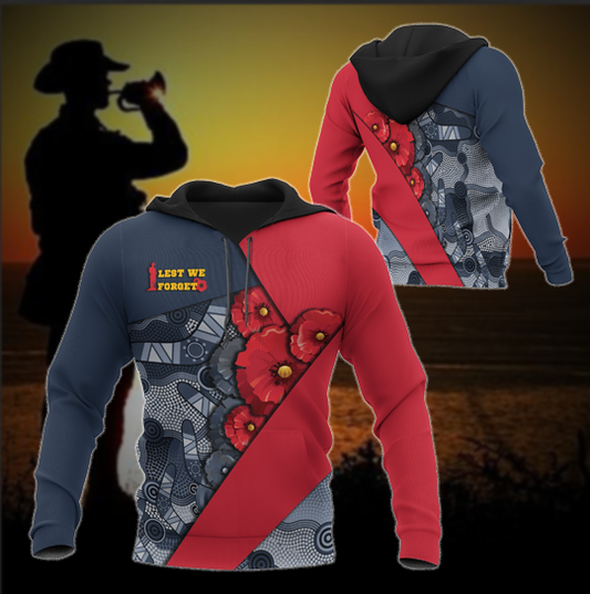 Premium Lest We Forget Australia Aboriginal Anzac Day 3D All Over Printed
