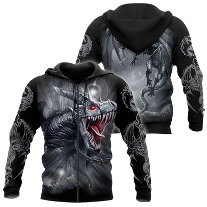 3D Armor Tattoo and Dungeon Dragon Hoodie Pi150102-Apparel-NM-Zip hoodie-S-Vibe Cosy™