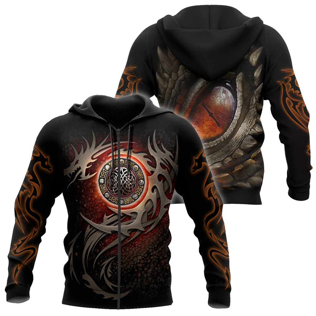 3D Armor Tattoo and Dungeon Dragon Hoodie Pi150101-Apparel-NM-Zip hoodie-S-Vibe Cosy™