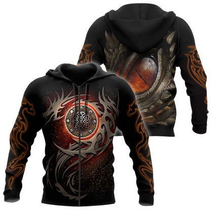 3D Armor Tattoo and Dungeon Dragon Hoodie Pi150101-Apparel-NM-Zip hoodie-S-Vibe Cosy™
