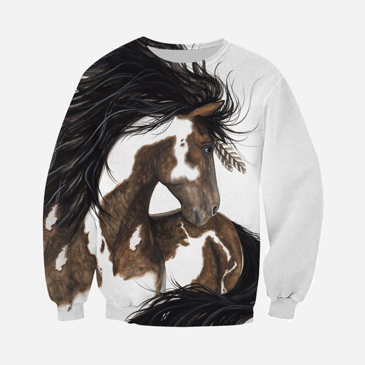 3D All Over Printed Boho Horse Shirts and Shorts-Apparel-6teenth World-Sweatshirt-S-Vibe Cosy™