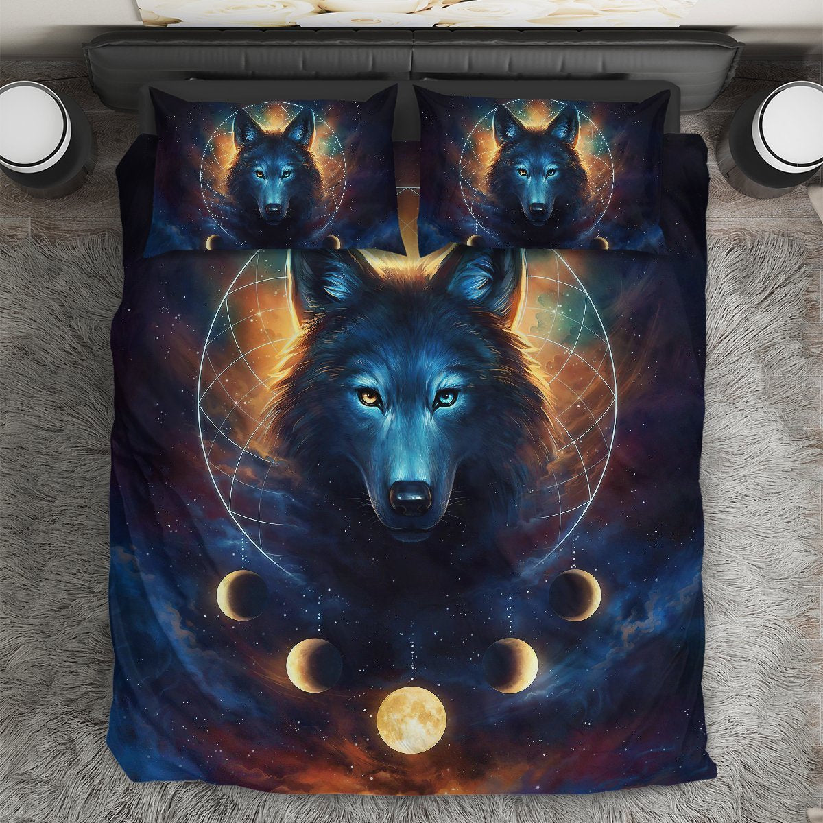 Galaxy Wofl Quilt Bedding Set AM072039-LAM-BEDDING SETS-LAM-Twin-Vibe Cosy™