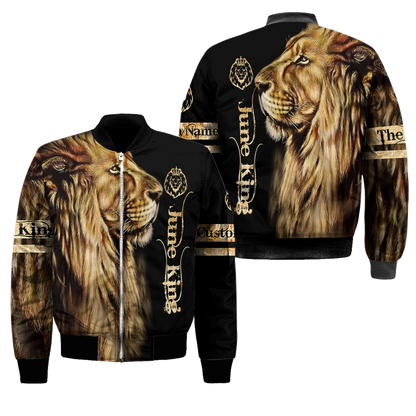 Custom Name June King Lion  3D All Over Printed Unisex Shirts