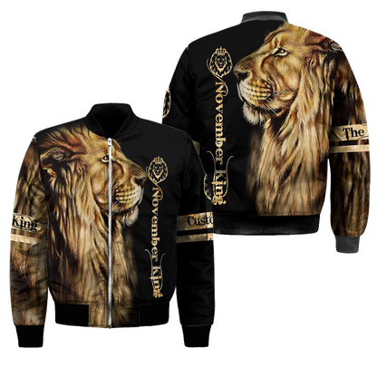 Custom Name November King 3D All Over Printed Unisex Shirts