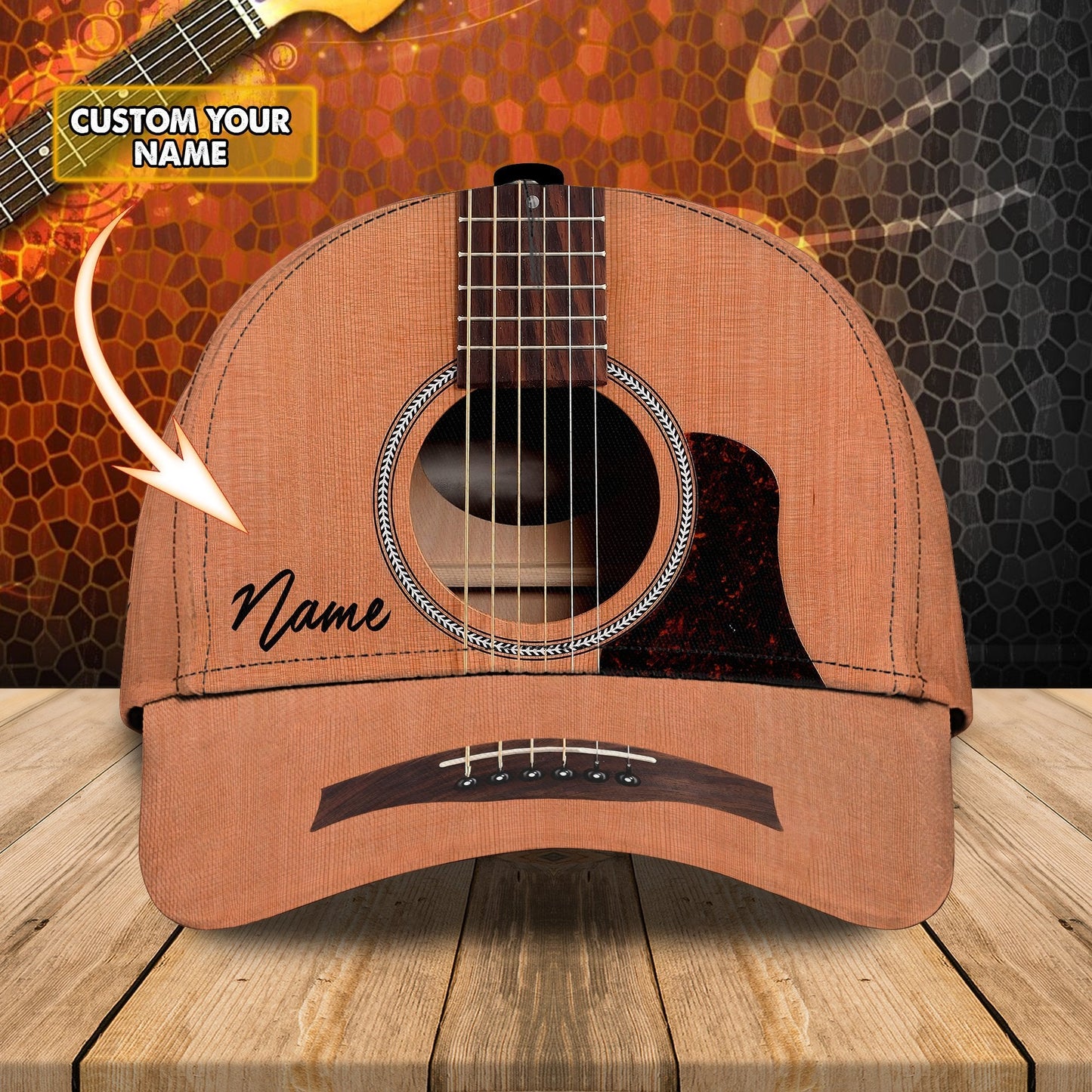 Personalized Guitar 3D Printed Cap
