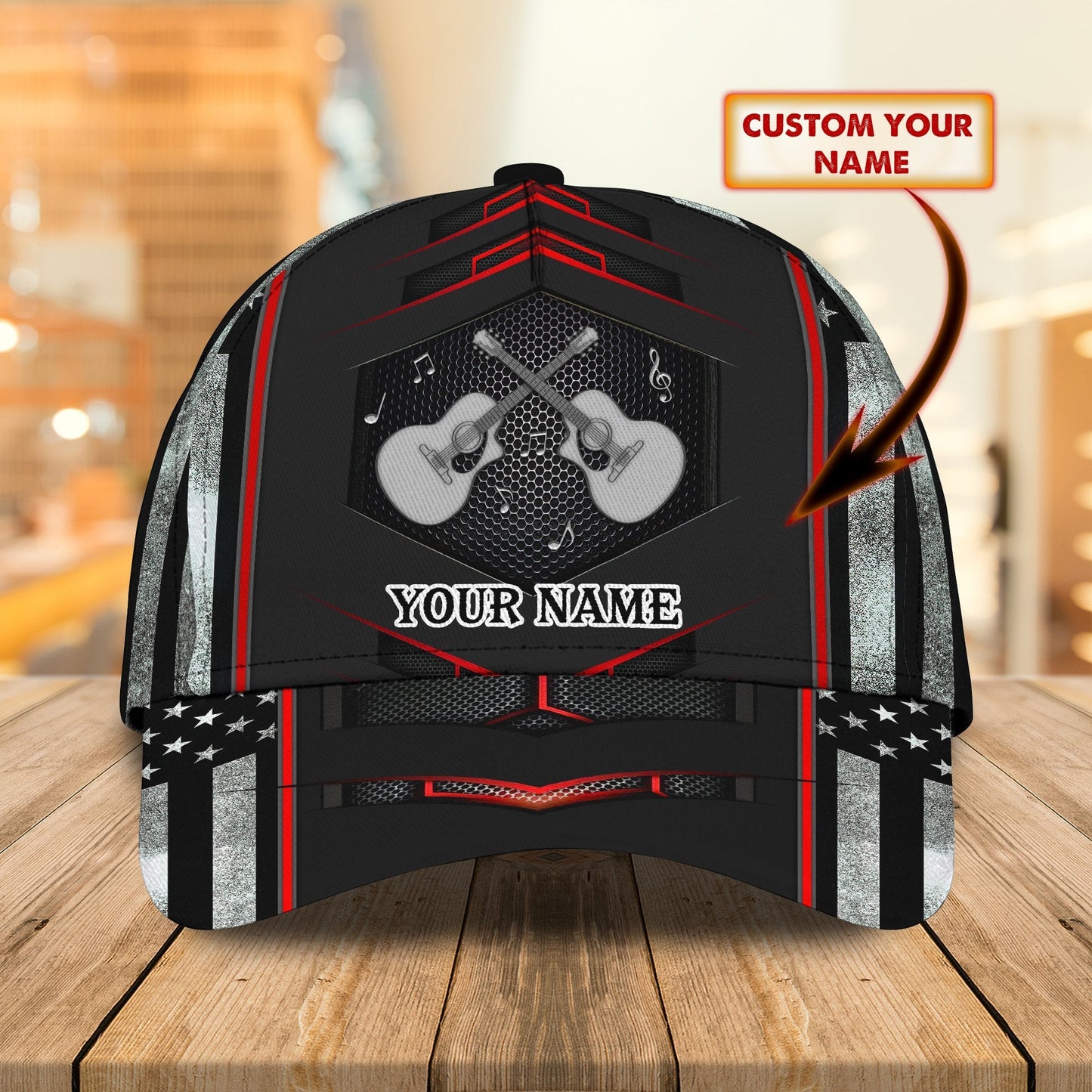 Personalized Guitar 3D Printed Cap