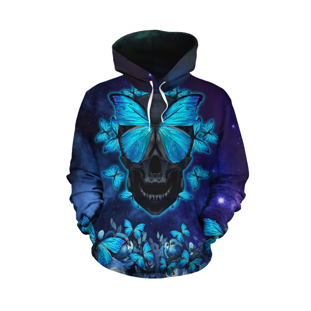 Butterfly Love Skull red 3D all over printed for man and women QB06052001