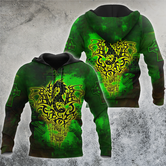 Celtic Dragon Saint Patrick's Day 3D All Over Printed Shirts For Men And Women TN