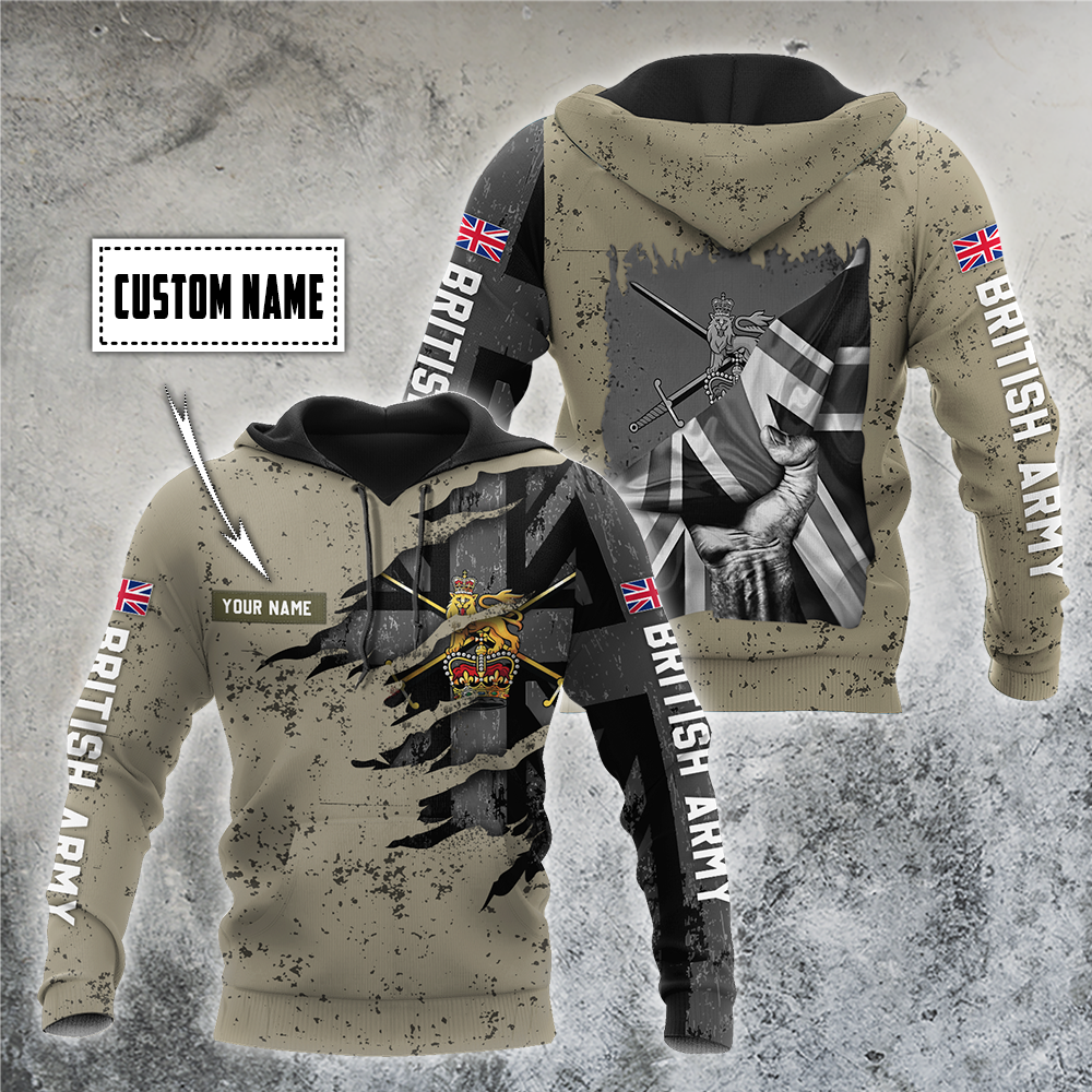 Custom name British Camo 3D Design Print Shirts