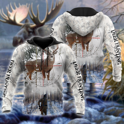 Hunting Deer Snow Camo Unisex Shirts