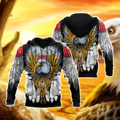 Eagle Dreamcatcher Native American Hoodie Black 3D All Over Printed Shirts LAM2029093-LAM