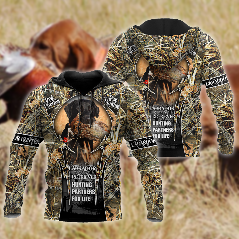 Hunting Labrador 3D Over Printed Unisex Deluxe Hoodie ML