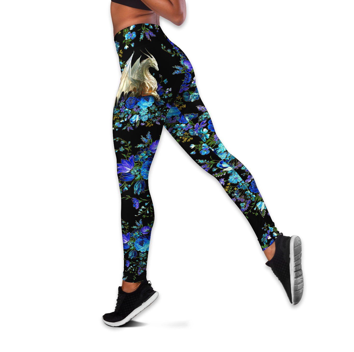 Flower Dragon Art Combo Tank + Legging Pi050403 - Amaze Style™-Apparel