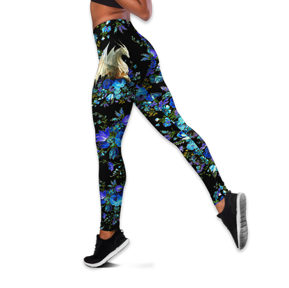 Flower Dragon Art Combo Tank + Legging Pi050403 - Amaze Style™-Apparel
