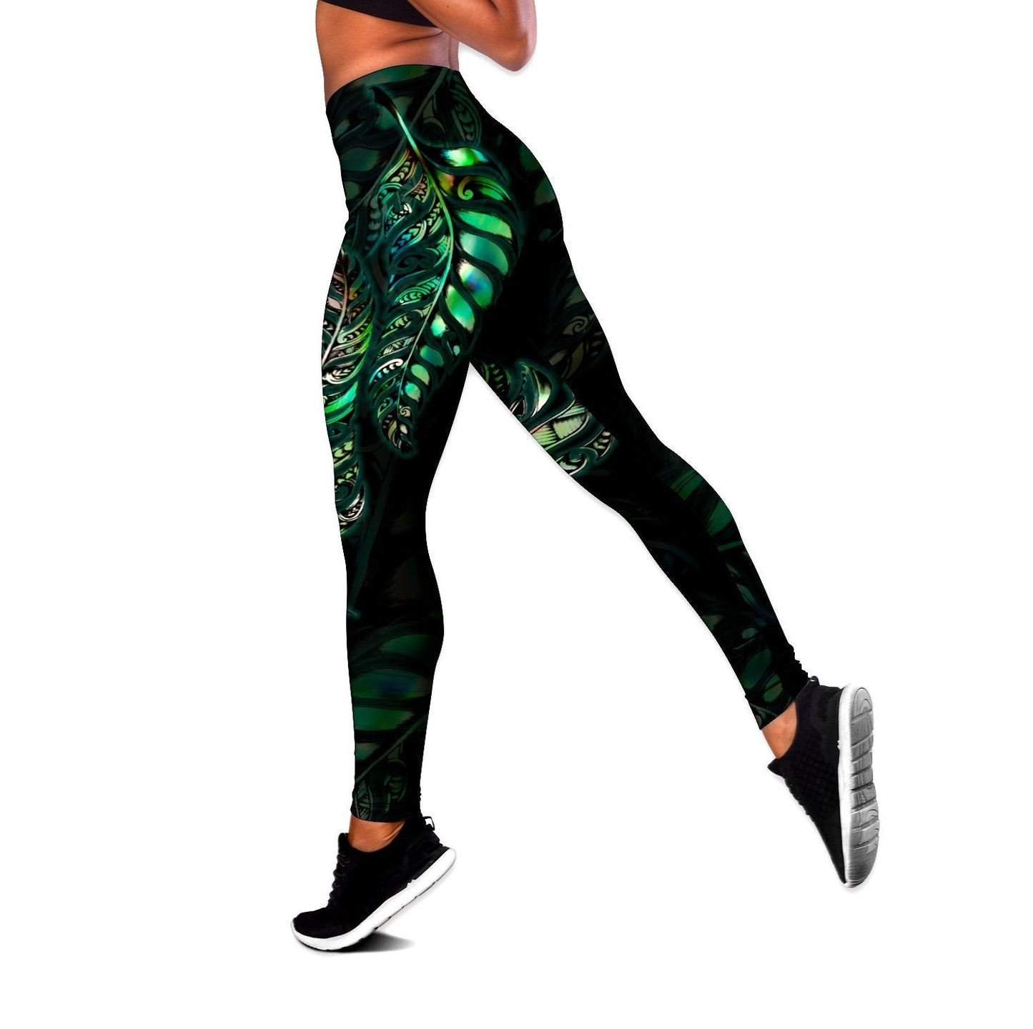 New zealand couple paua shell maori combo legging tanktop