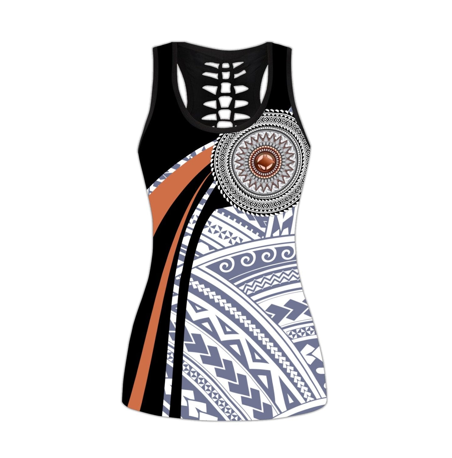 Micronesia Handicraft Black Brown Legging & Tank top-ML-Apparel-ML-No Legging-S-Vibe Cosy™