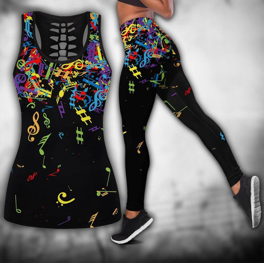 Colorful Music Notes Combo Tank + Legging
