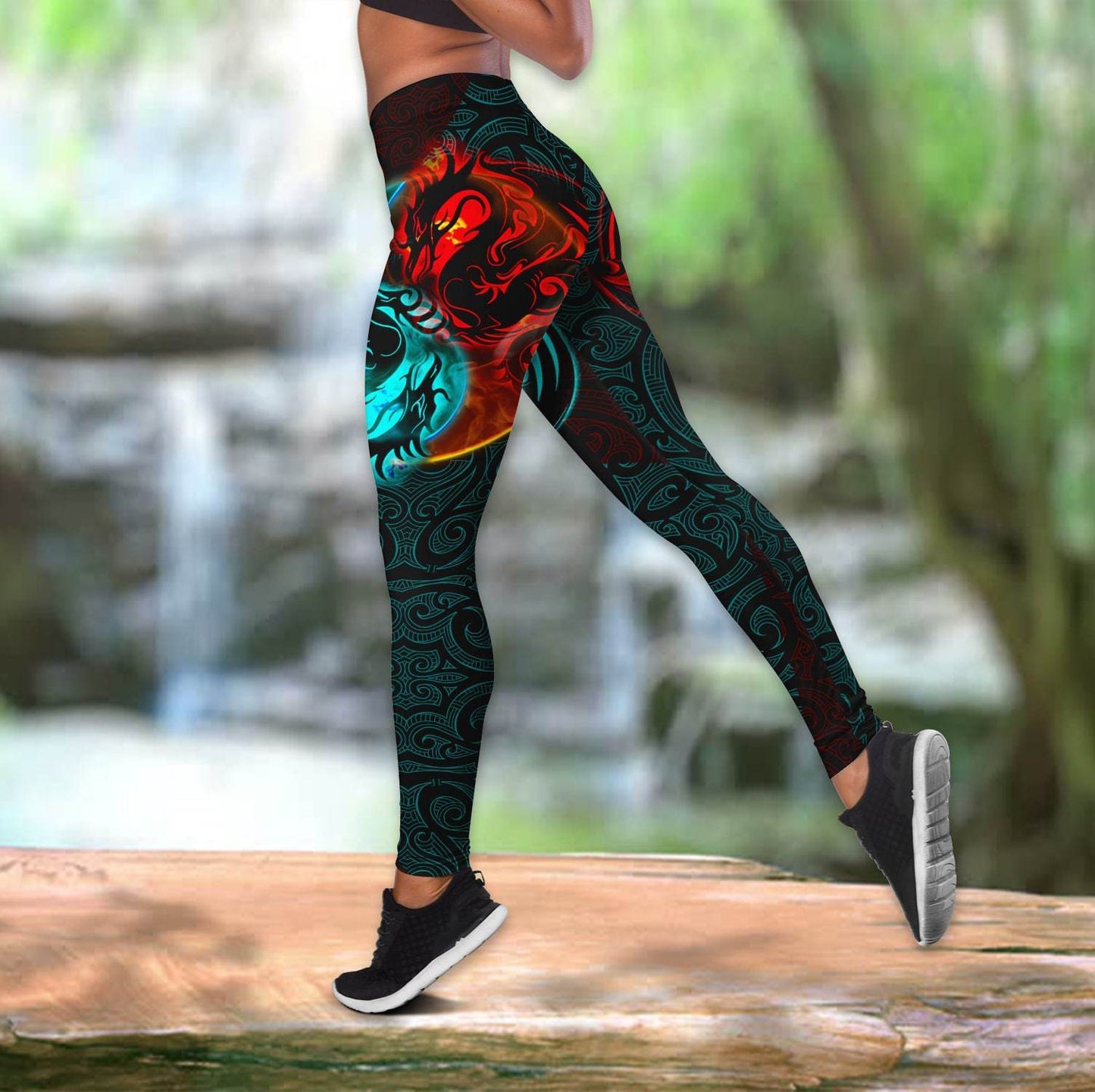 Dragon Yin&Yang Art 3D Over Printed Legging & Tank top-ML