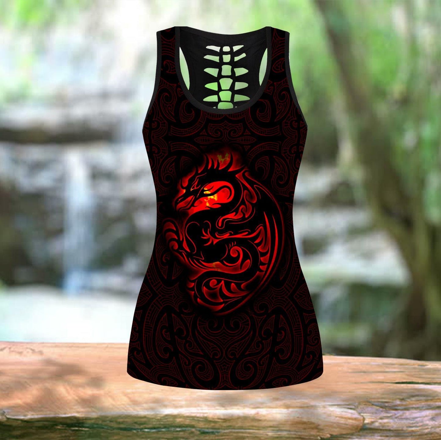 Dragon Tribal Tattoo 3D Over Printed Legging & Tank top-ML